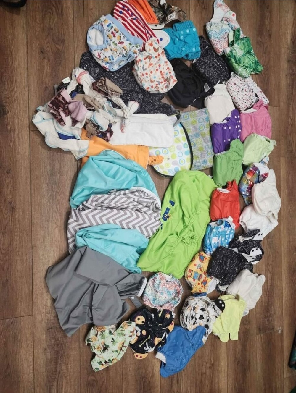 Large Cloth Diaper Lot, BumGenius, Wetbags, Cloth Wipes, Used